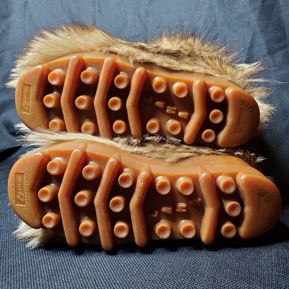 Vintage Genuine Goat Hair Fur Boots Super Shaggy YETI LAMA Cleated Rubber Size 6 - Picture 8 of 16